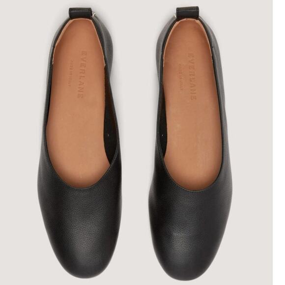 Everlane The Day Glove Minimalist Leather Flats Black Slip-On Shoes Size 9.5 - Picture 1 of 11